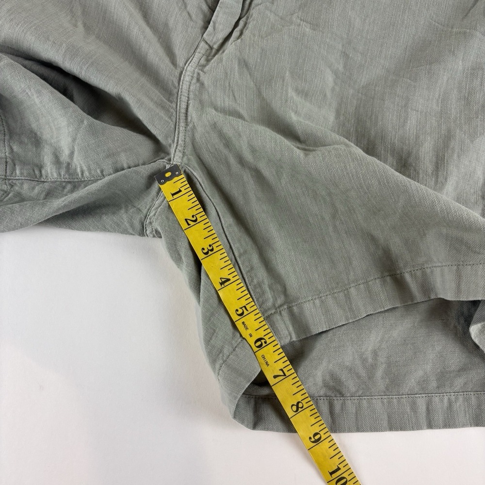 Flint & Tinder Mens Light Olive Green‎ Lightweight Linen Cotton Shorts Size 40 - Picture 9 of 9